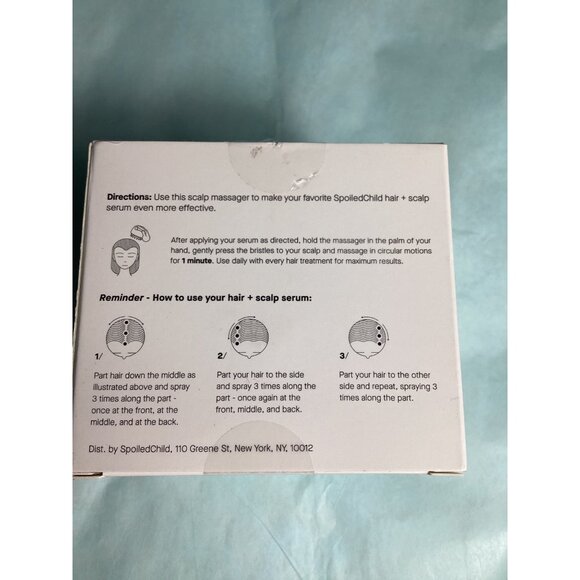 SpoiledChild Scalp Massager With Box White haircare Hairbrush Hair treatment NEW - Picture 3 of 4